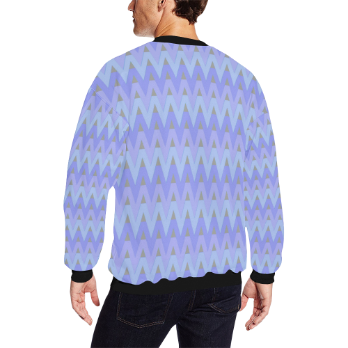 Winter Chevrons All Over Print Crewneck Sweatshirt for Men (Model H18)