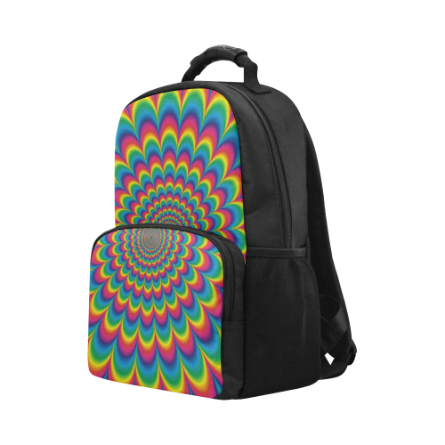 Crazy Psychedelic Flower Power Hippie Mandala Unisex Laptop Backpack (Model 1663)