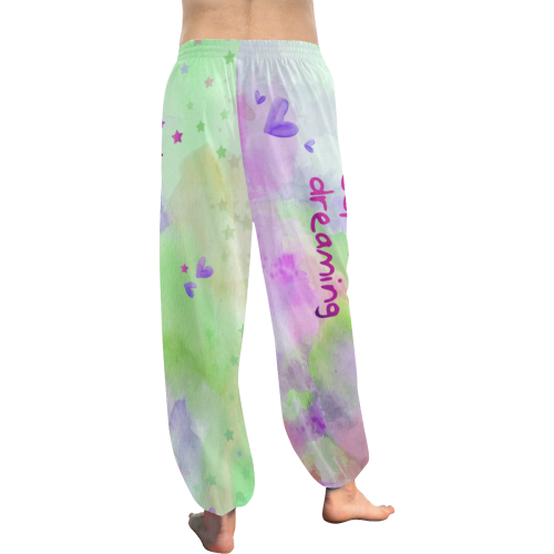 KEEP ON DREAMING - lilac and green Women's All Over Print Harem Pants (Model L18)