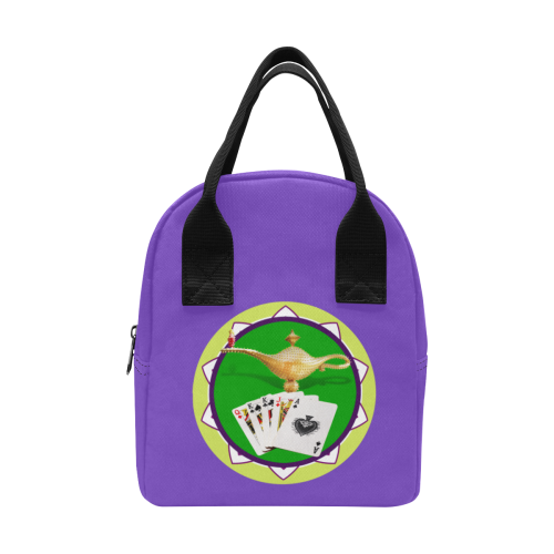 LasVegasIcons Poker Chip - Magic Lamp / Purple Zipper Lunch Bag (Model 1689)
