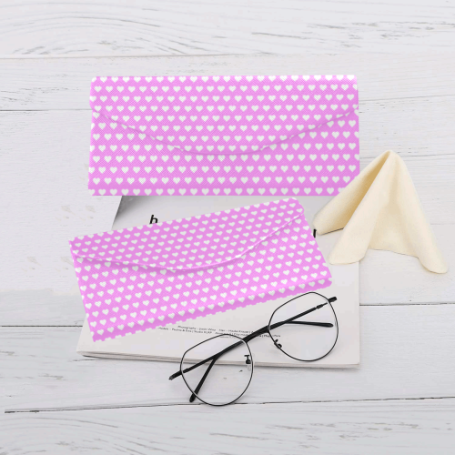 Pretty Pink Hearts Custom Foldable Glasses Case