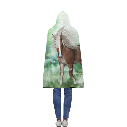 Horse in a fantasy world Flannel Hooded Blanket 40''x50''