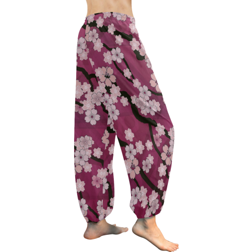 Sakura Breeze Peaceful Plum Women's All Over Print Harem Pants (Model L18)