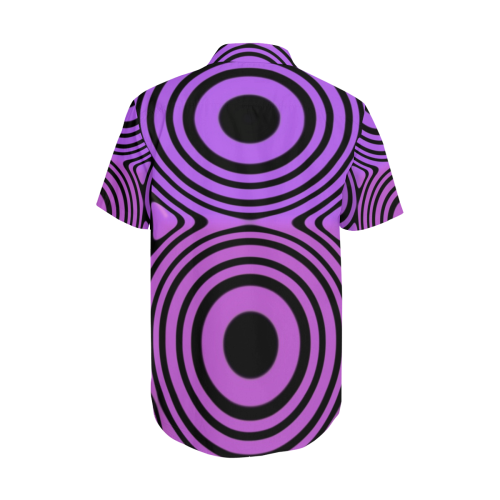 Psycho Circles Men's Short Sleeve Shirt with Lapel Collar (Model T54)