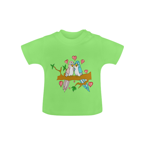 Love Birds Green Baby Classic T-Shirt (Model T30)