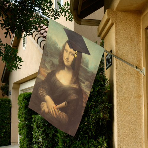 Mona Lisa Graduation Garden Flag 28''x40'' （Without Flagpole）