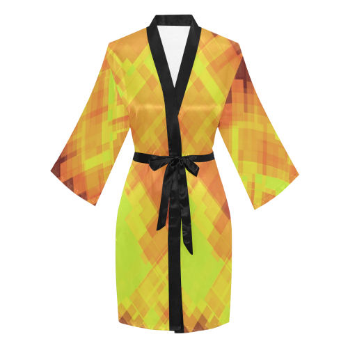 Geo abstract 1 Long Sleeve Kimono Robe