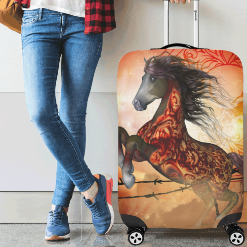 Awesome creepy horse with skulls Luggage Cover/Large 26"-28"