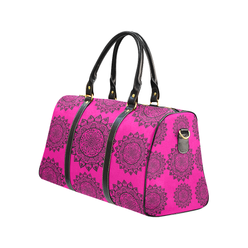 black mandala-pink travel bag New Waterproof Travel Bag/Large (Model 1639)