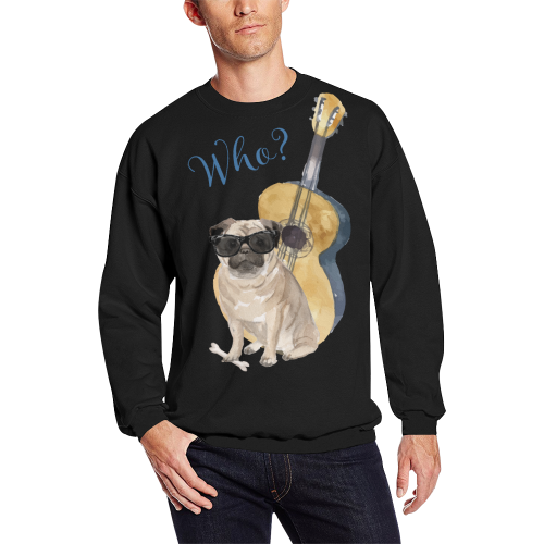 Doctor Pug Men's Oversized Fleece Crew Sweatshirt (Model H18)