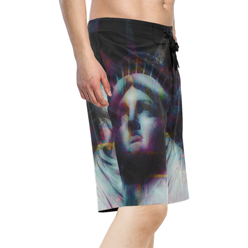 STATUE OF LIBERTY 5 LARGE Men's All Over Print Board Shorts (Model L16)