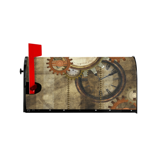 Steampunk, wonderful noble desig, clocks and gears Mailbox Cover