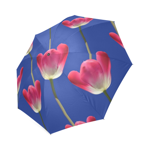 Pink Tulips Foldable Umbrella (Model U01)