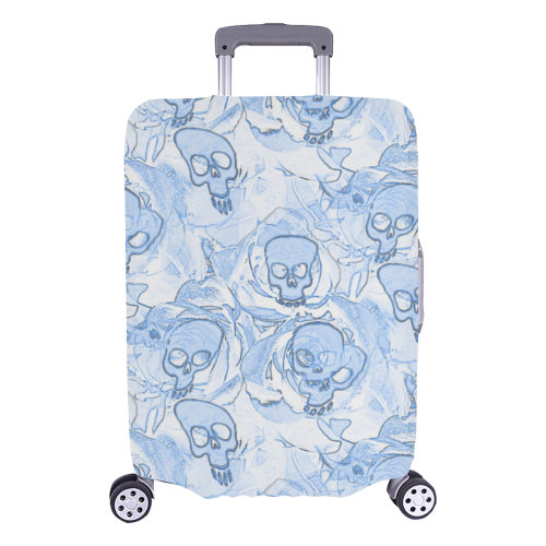 hauted skulls blue Luggage Cover/Large 26"-28"