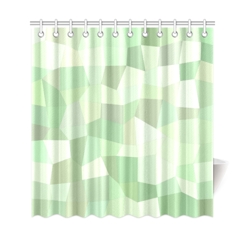 Pastel Greens Mosaic Shower Curtain 69"x72"