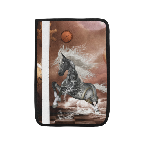 Amazing steampunk horse, silver Car Seat Belt Cover 7''x10''