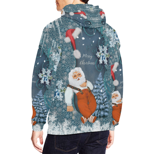 Funny Santa Claus All Over Print Hoodie for Men/Large Size (USA Size) (Model H13)