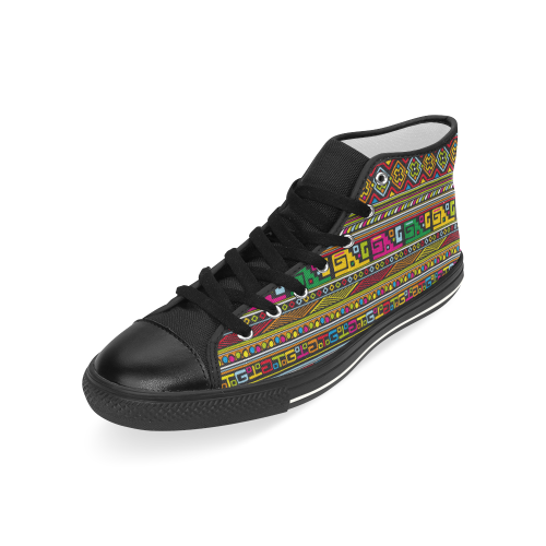 Traditional Africa Border Wallpaper Pattern 1 Men’s Classic High Top Canvas Shoes (Model 017)