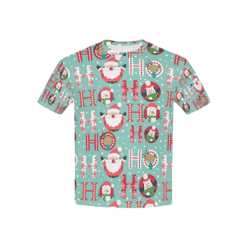 Funny Christmas HOHOHO Santa Claus Pattern Kids' All Over Print T-shirt (USA Size) (Model T40)