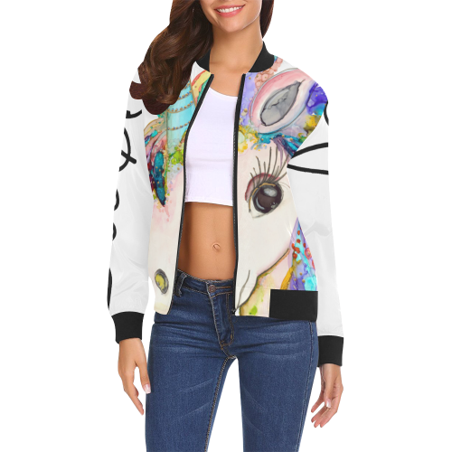 Scotty Womens Jacket All Over Print Bomber Jacket for Women (Model H19)