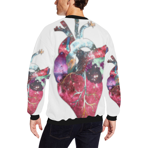 Universal Heart All Over Print Crewneck Sweatshirt for Men/Large (Model H18)