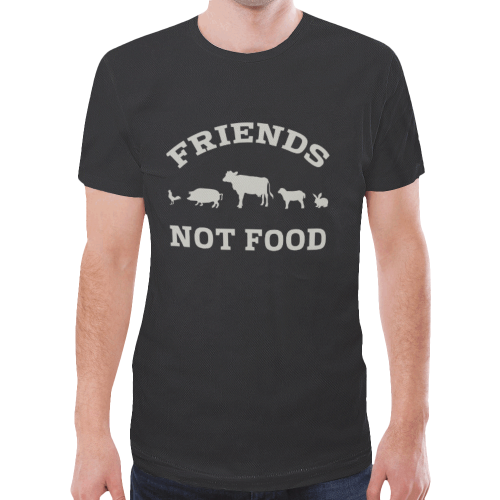 Friends Not Food (Go Vegan) New All Over Print T-shirt for Men (Model T45)