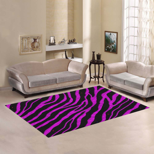 Ripped SpaceTime Stripes - Pink Area Rug7'x5'