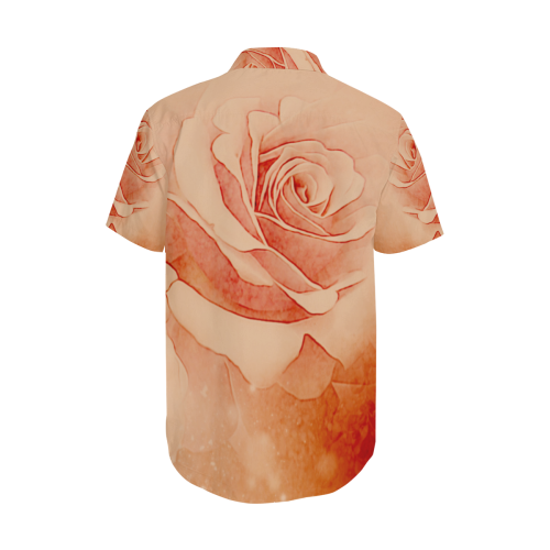 Beautiful roses Men's Short Sleeve Shirt with Lapel Collar (Model T54)