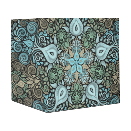Baroque Garden Watercolor Turquoise Mandala Gift Wrapping Paper 58"x 23" (1 Roll)
