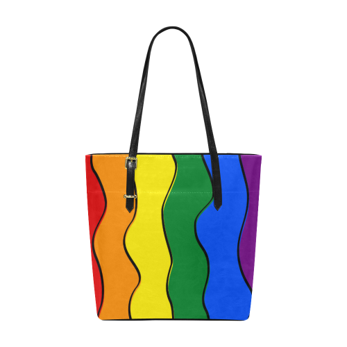 Gay Pride - Rainbow Flag Waves Stripes 1 Euramerican Tote Bag/Small (Model 1655)