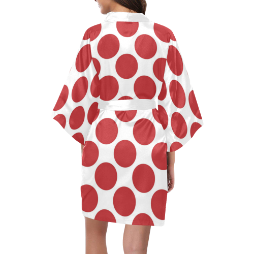 Red White Polka Dots Kimono Robe