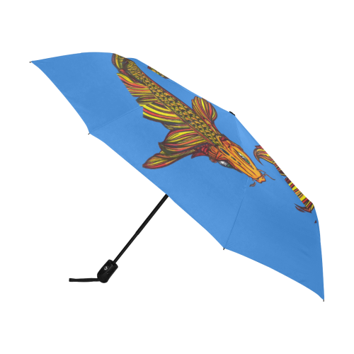Brillant Koi Fish Blue Anti-UV Auto-Foldable Umbrella (U09)