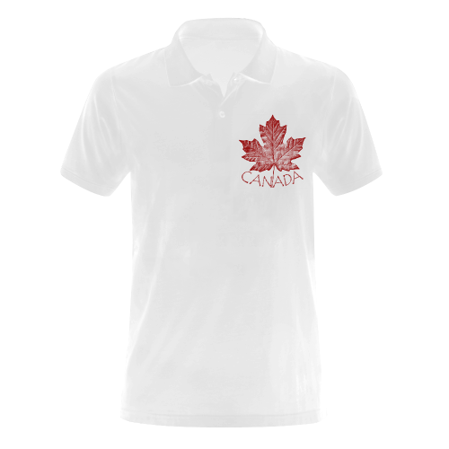 Canada Maple Leaf Polo Shirts - Vintage Golf Men's Polo Shirt (Model T24)