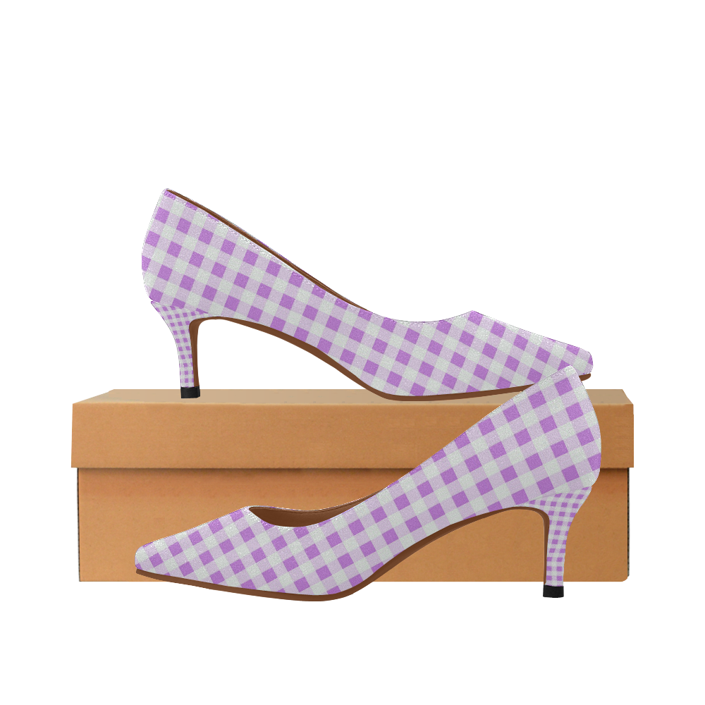 lavender low heel pumps