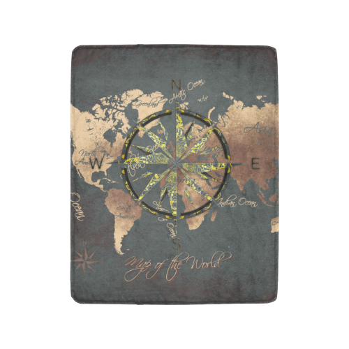 world map wind rose #map #worldmap Ultra-Soft Micro Fleece Blanket 40"x50"