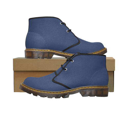 color Delft blue Men's Canvas Chukka Boots (Model 2402-1)