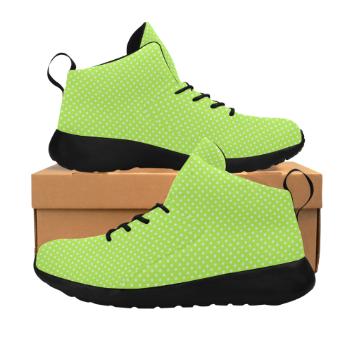 Mint green polka dots Women's Chukka Training Shoes (Model 57502)