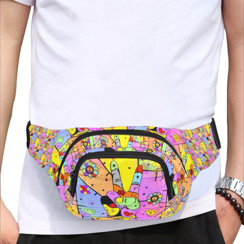 Peace Popart by Nico Bielow Fanny Pack/Small (Model 1677)