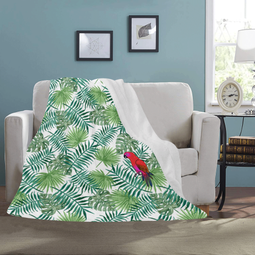 Parrot And Leaves Ultra-Soft Micro Fleece Blanket 50"x60"