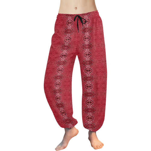 leopard red skin 2 Women's All Over Print Harem Pants (Model L18)