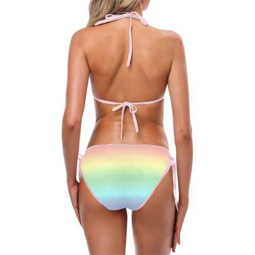 Pastel Rainbow Custom Bikini Swimsuit (Model S01)