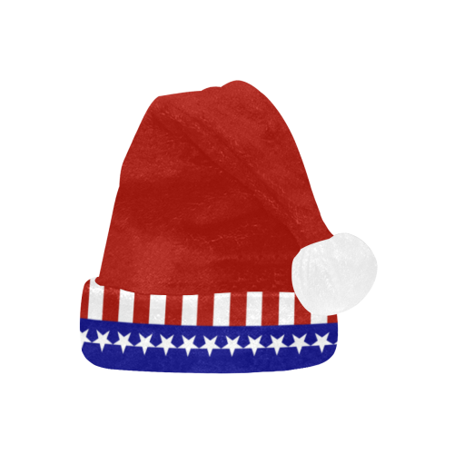 Patriotic USA Stars and Stripes Red Santa Hat