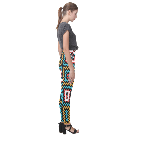 Shapes on a black background Cassandra Women's Leggings (Model L01)