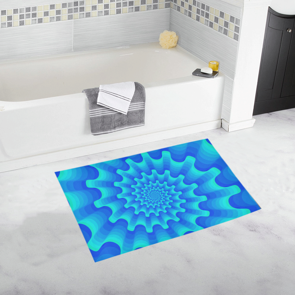 Shell spiral royal blue Bath Rug 20''x 32'' ID D2525005