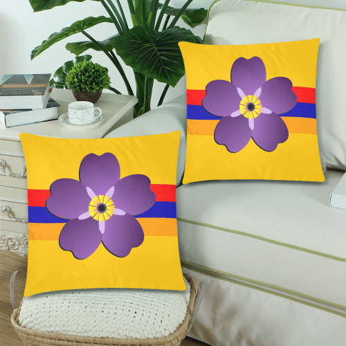 Forget me not flower Custom Zippered Pillow Cases 18"x 18" (Twin Sides) (Set of 2)