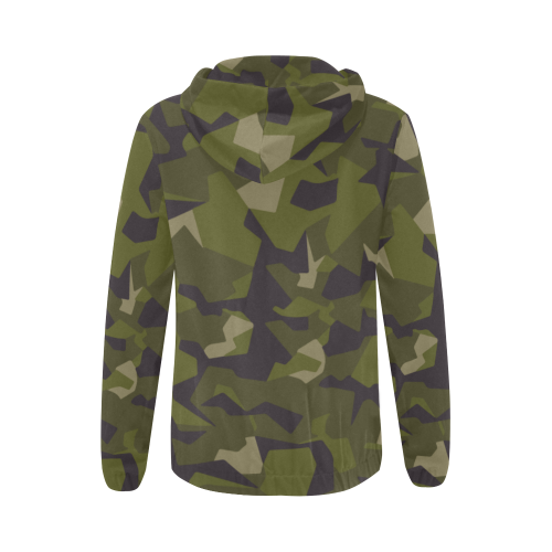 swedish M90 woodland camouflage All Over Print Full Zip Hoodie for Women (Model H14)