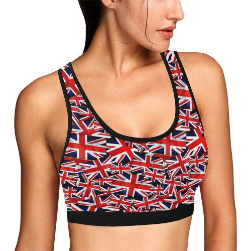 Union Jack British UK Flag Women's All Over Print Sports Bra (Model T52)