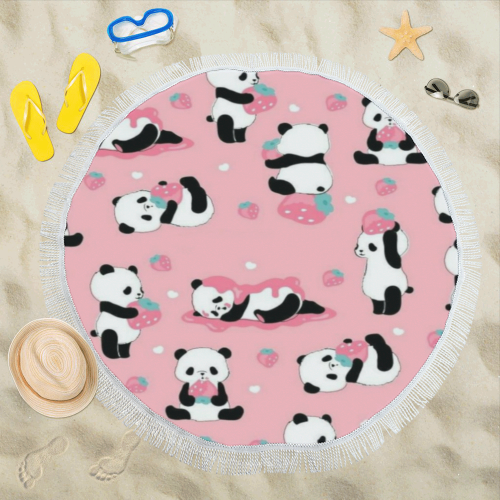 pandas Circular Beach Shawl 59"x 59"
