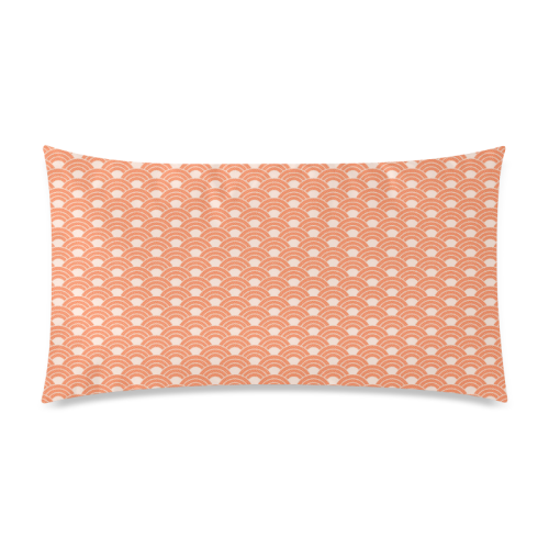 Living Coral Color Scales Pattern Rectangle Pillow Case 20"x36"(Twin Sides)