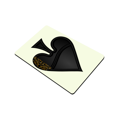 Spade Las Vegas Symbol Playing Card Shape on Yellow Doormat 24"x16"